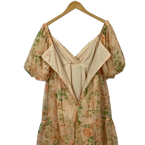 Lovecolette Floral Babydoll Dress - Peach - Medium - Picture 6 of 13